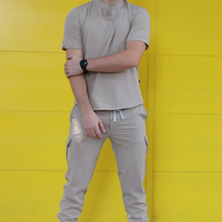 Pantalon comando beige best sale